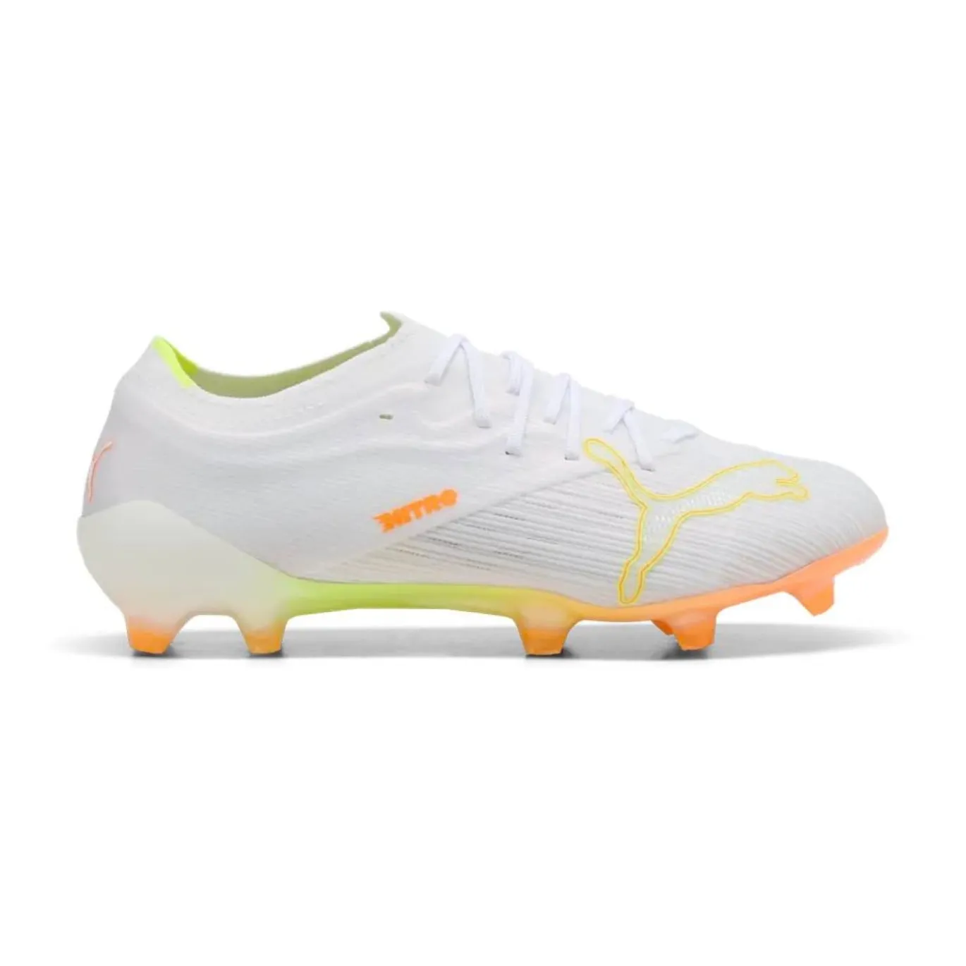 PUMA Ultra Nitro 7 Pro Gras Voetbalschoenen (FG) Wit Geel Oranje