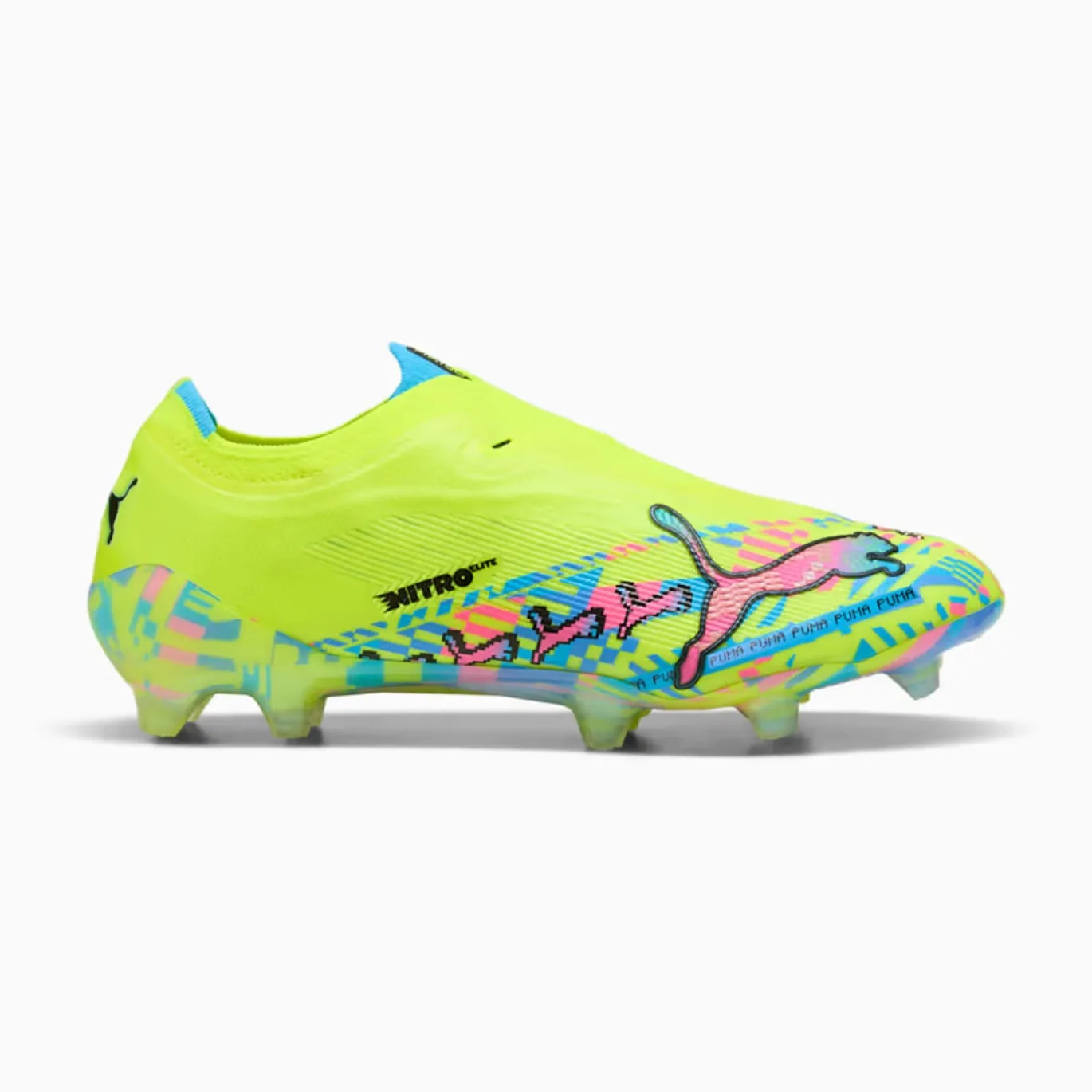 PUMA Ultra Nitro 7 Ultimate ADV Veterloze Gras Voetbalschoenen (FG) Neongroen Felblauw Felroze