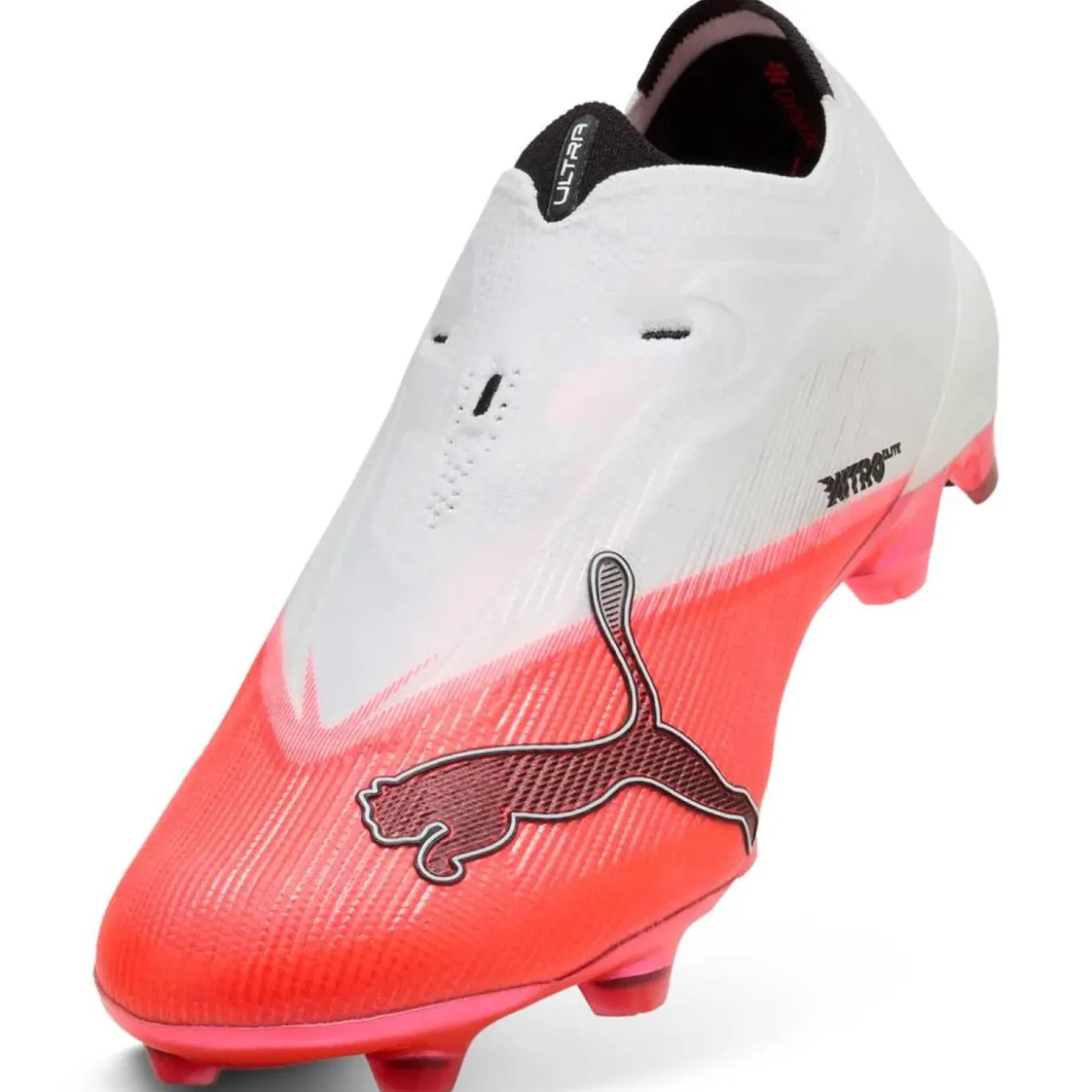 PUMA Ultra Nitro 7 Ultimate Veterloze Gras Voetbalschoenen (FG) Wit Felrood Zwart