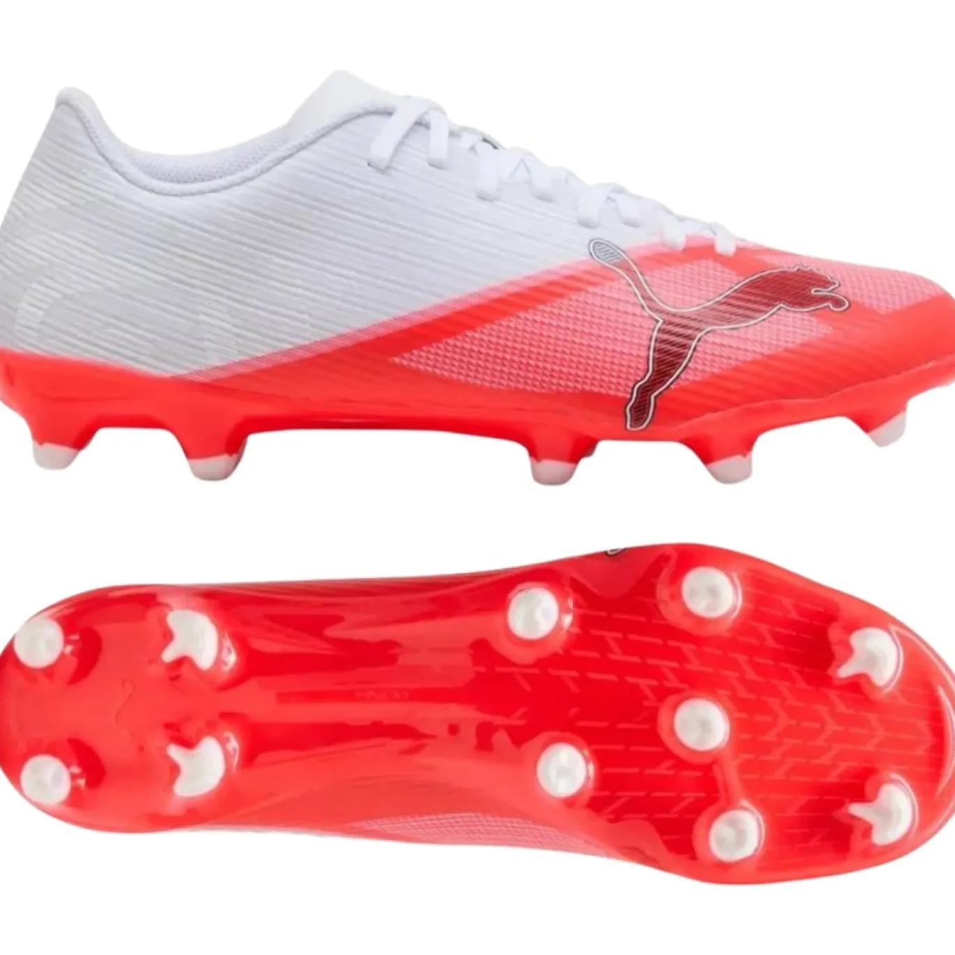 PUMA Ultra 7 Play Gras / Kunstgras Voetbalschoenen (MG) Wit Felrood Zwart