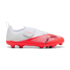 PUMA Ultra 7 Play Velcro Gras / Kunstgras Voetbalschoenen (MG) Kids Wit Felrood Zwart