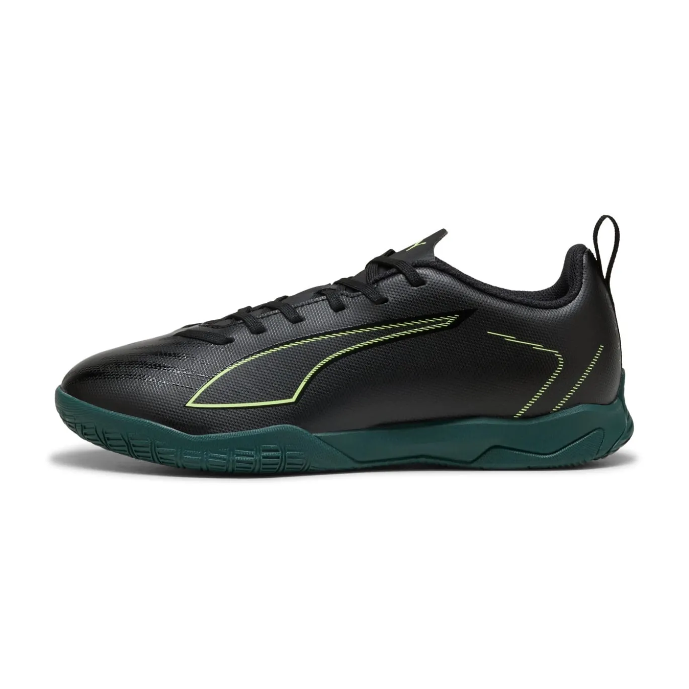 PUMA Ultra 6 Play Zaalvoetbalschoenen (IN) Kids Zwart Donkergroen Lichtgroen
