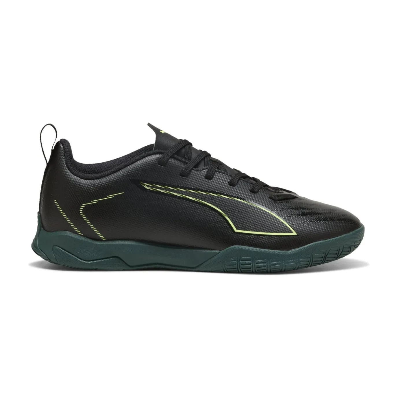 PUMA Ultra 6 Play Zaalvoetbalschoenen (IN) Kids Zwart Donkergroen Lichtgroen