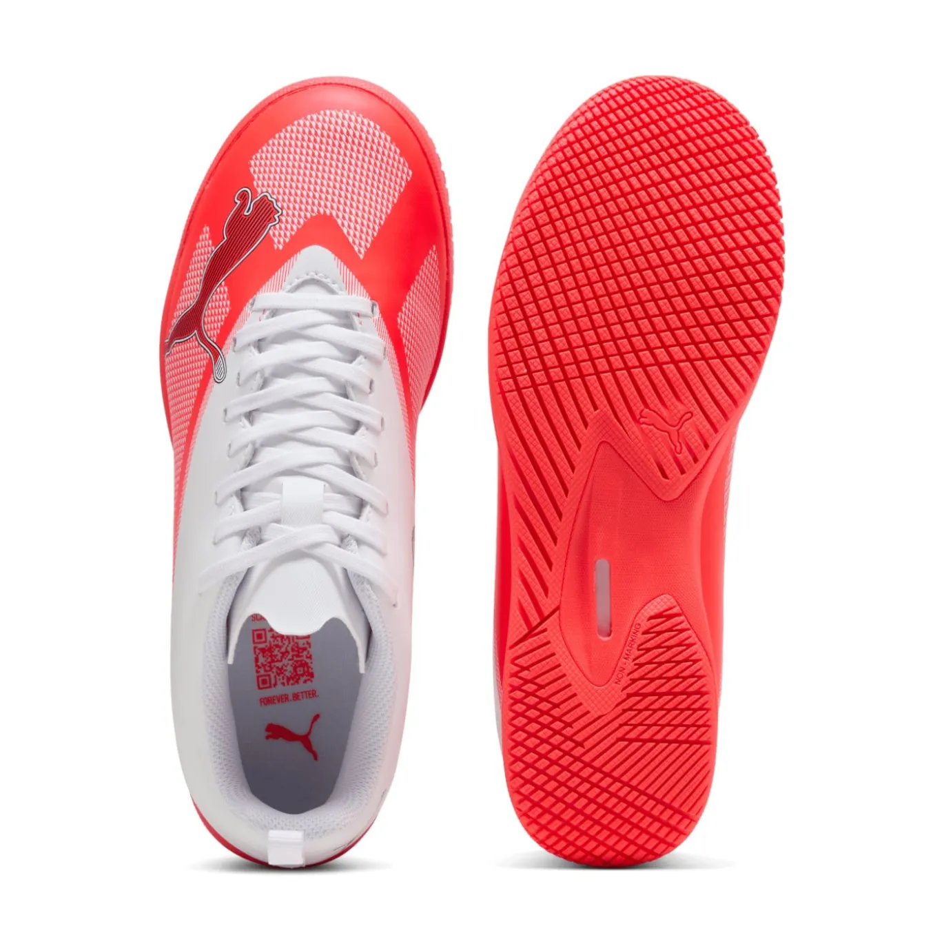PUMA Ultra 7 Play Zaalvoetbalschoenen (IN) Kids Wit Felrood Zwart