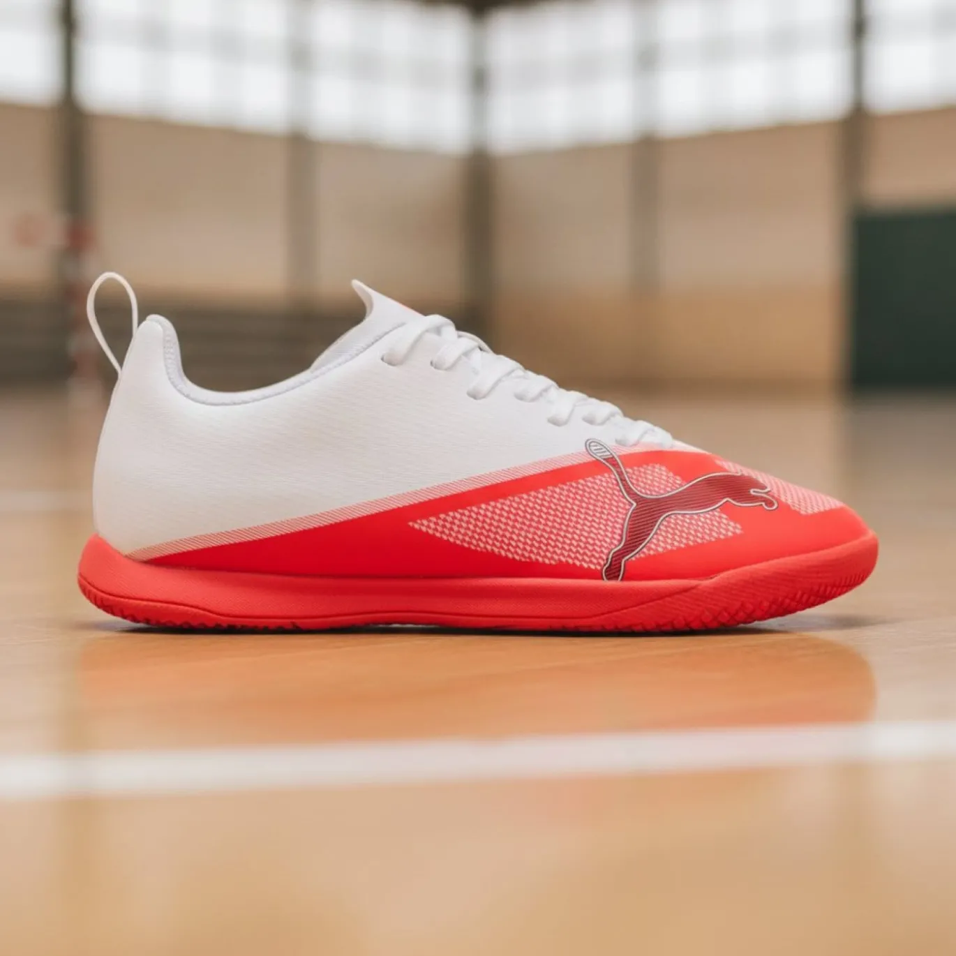 PUMA Ultra 7 Play Zaalvoetbalschoenen (IN) Kids Wit Felrood Zwart