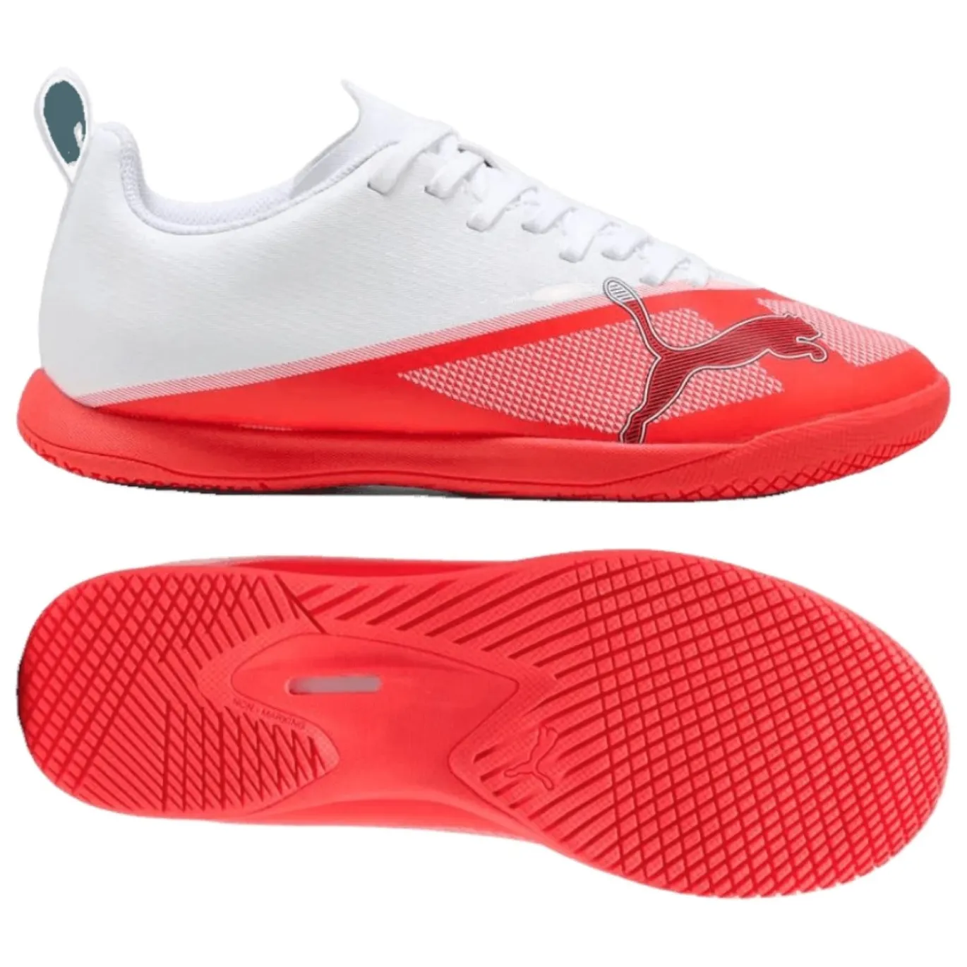 PUMA Ultra 7 Play Zaalvoetbalschoenen (IN) Kids Wit Felrood Zwart