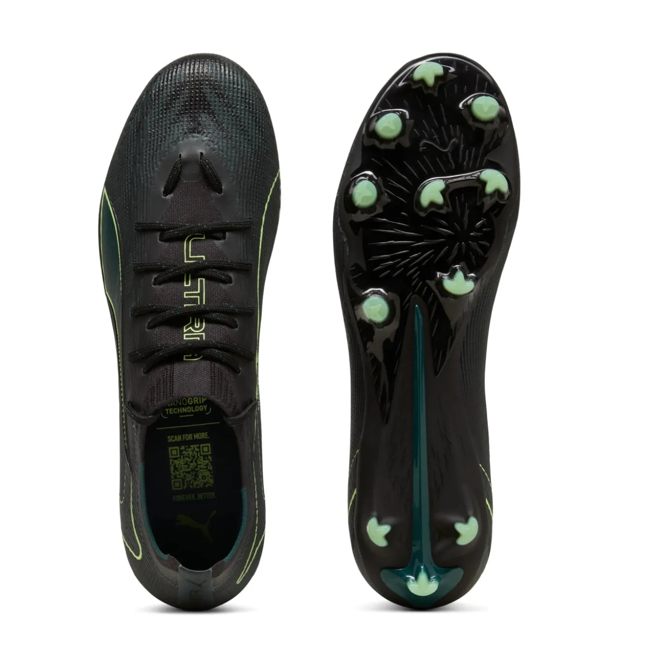 PUMA Ultra 6 Pro Gras / Kunstgras Voetbalschoenen (MG) Zwart Donkergroen Lichtgroen