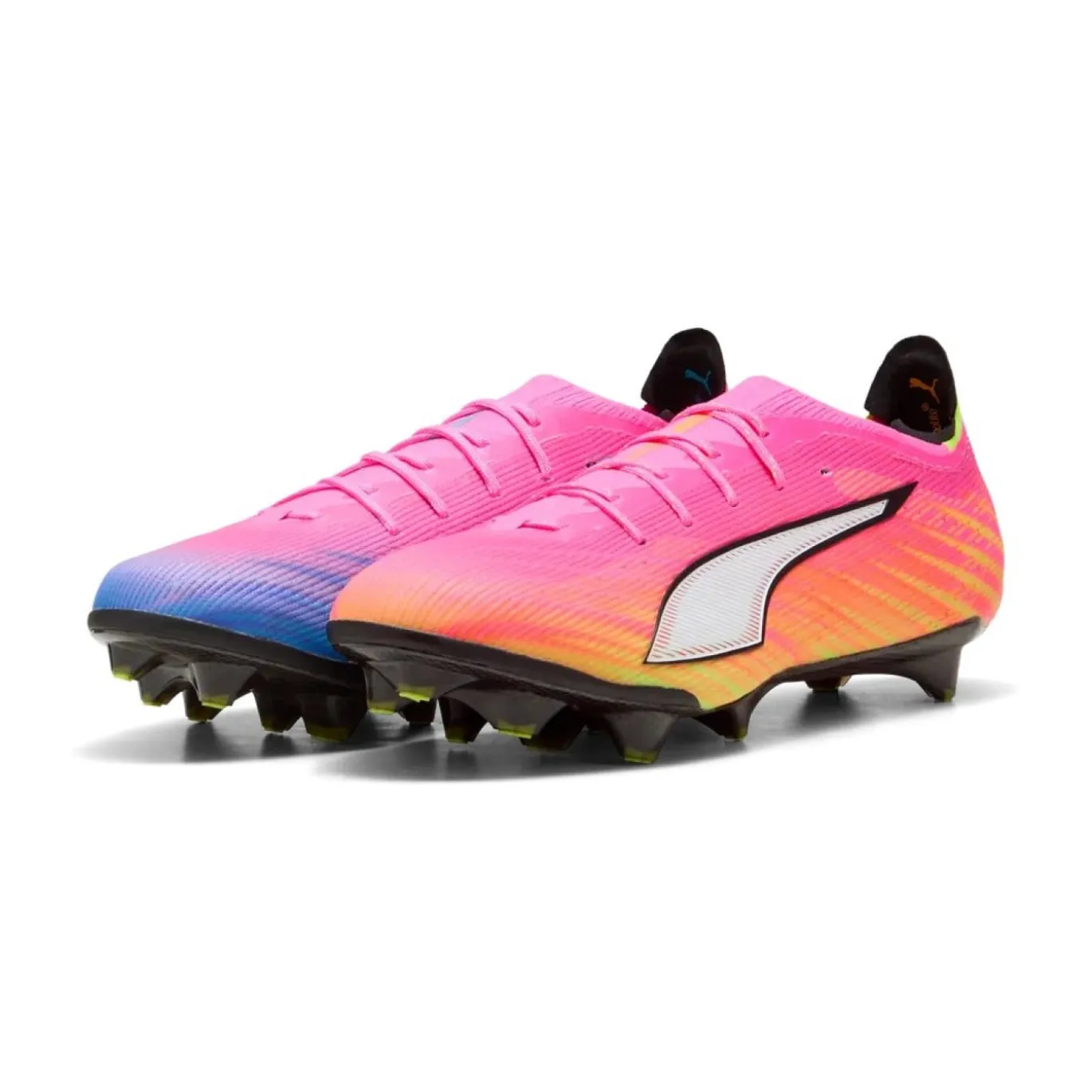 PUMA Ultra 6 Ultimate Carbon Gras Voetbalschoenen (FG) Felroze Blauw Geel