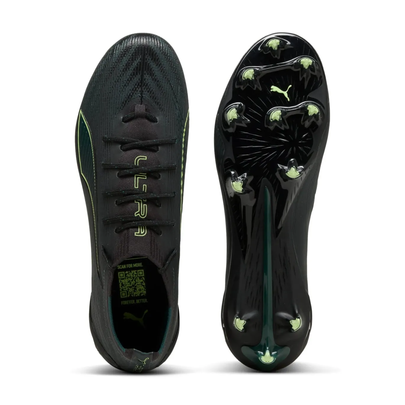 PUMA Ultra 6 Ultimate Gras Voetbalschoenen (FG) Zwart Donkergroen Lichtgroen