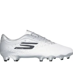 Skechers Razor 1.5 Academy Gras Voetbalschoenen (FG) Wit Zilver Zwart