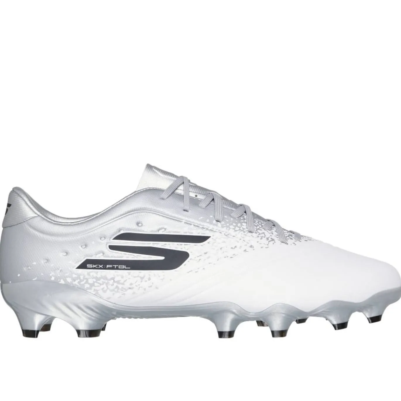 Skechers Razor 1.5 Academy Gras Voetbalschoenen (FG) Wit Zilver Zwart
