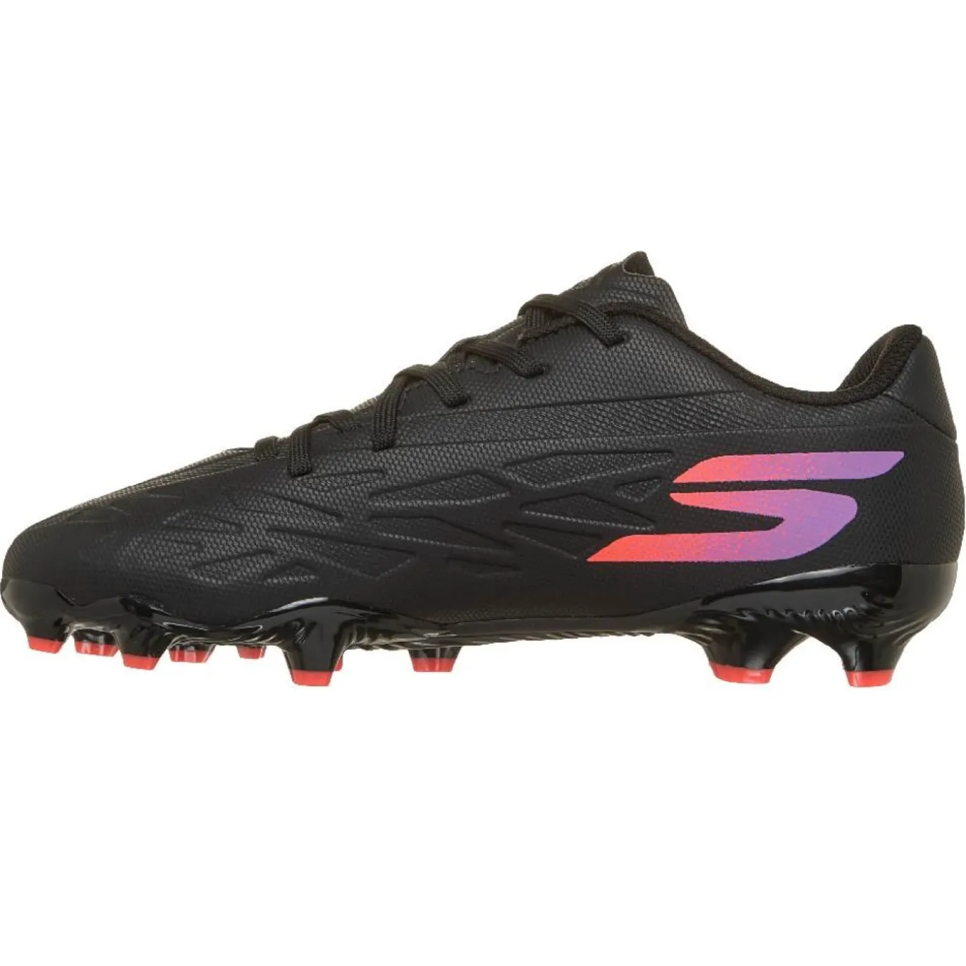 Skechers Razor 2 Low Gras / Kunstgras Voetbalschoenen (MG) Kids Zwart Paars Neon