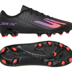 Skechers SKX_2 Low Club Gras / Kunstgras Voetbalschoenen (MG) Zwart Paars Neon