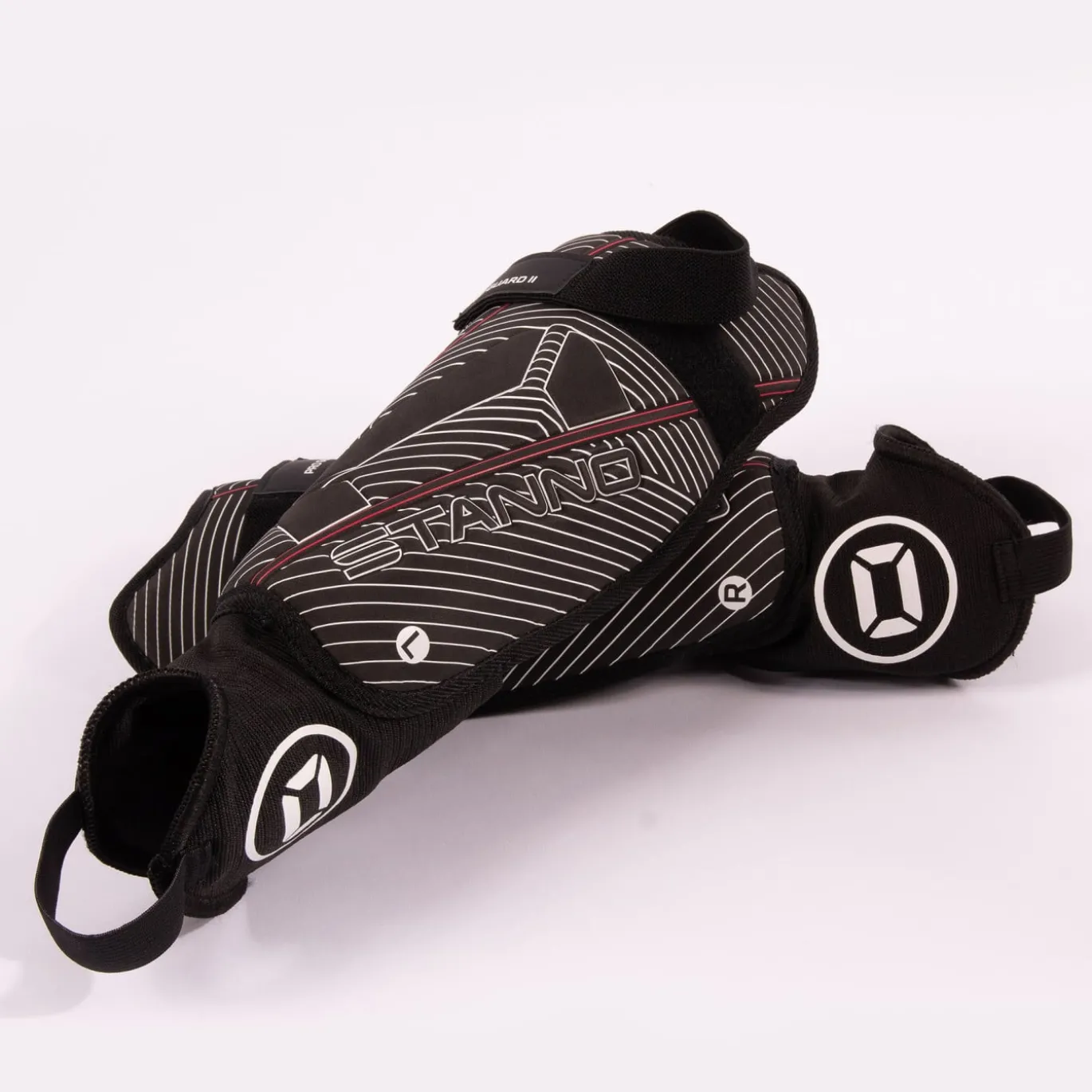 Stanno Pro Guard II Scheenbeschermers Zwart Wit Rood