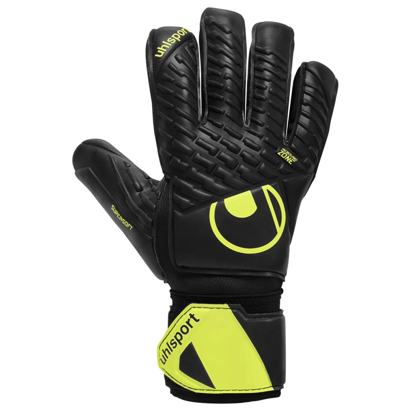 Uhlsport FM Supersoft HN Flex Frame Keepershandschoenen Zwart Neongeel