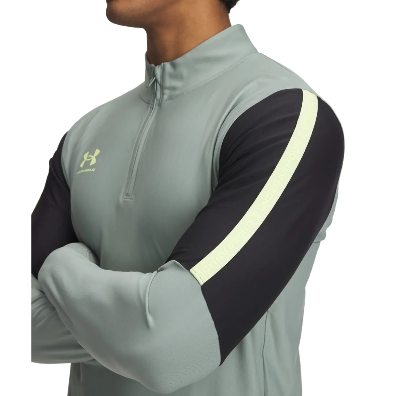 Under Armour Challenger Pro Trainingstrui 1/4-Zip Mintgroen Zwart Neongeel