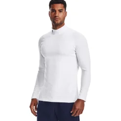 Under Armour ColdGear Fitted Ondershirt Lange Mouwen Wit Zwart