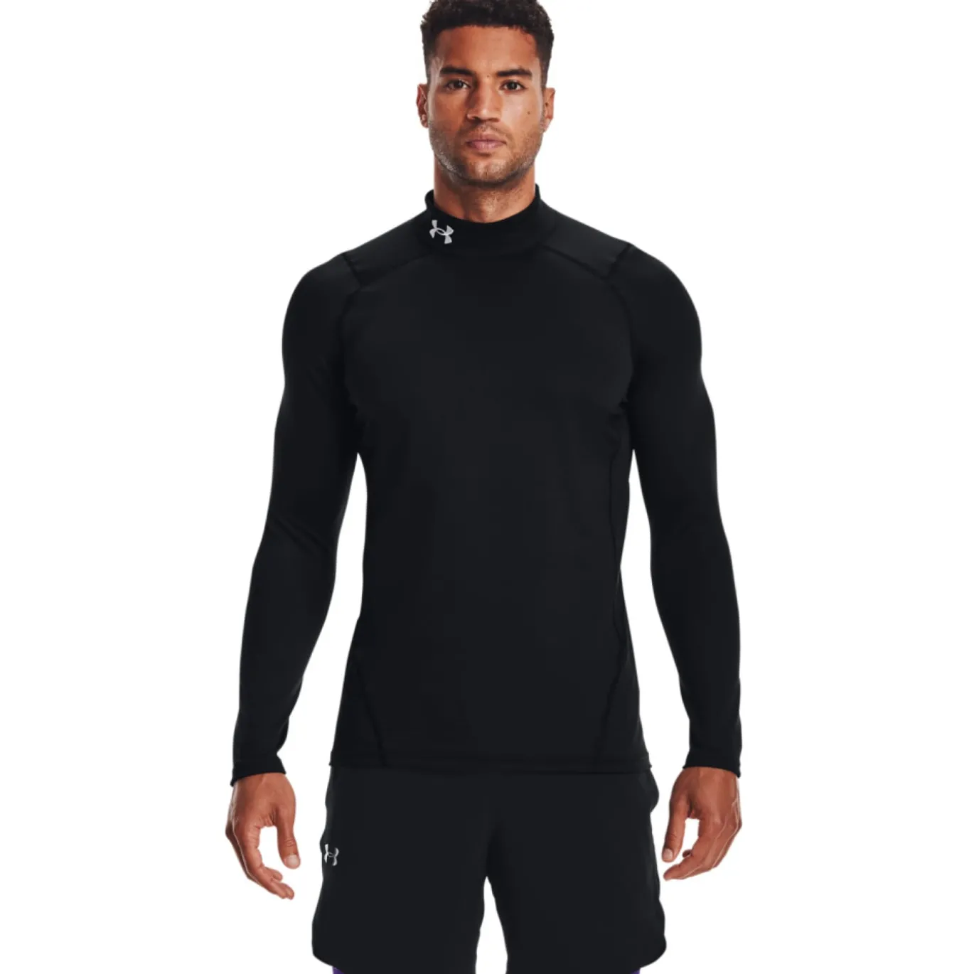 Under Armour ColdGear Fitted Ondershirt Lange Mouwen Zwart Wit