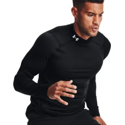 Under Armour ColdGear Fitted Ondershirt Lange Mouwen Zwart Wit