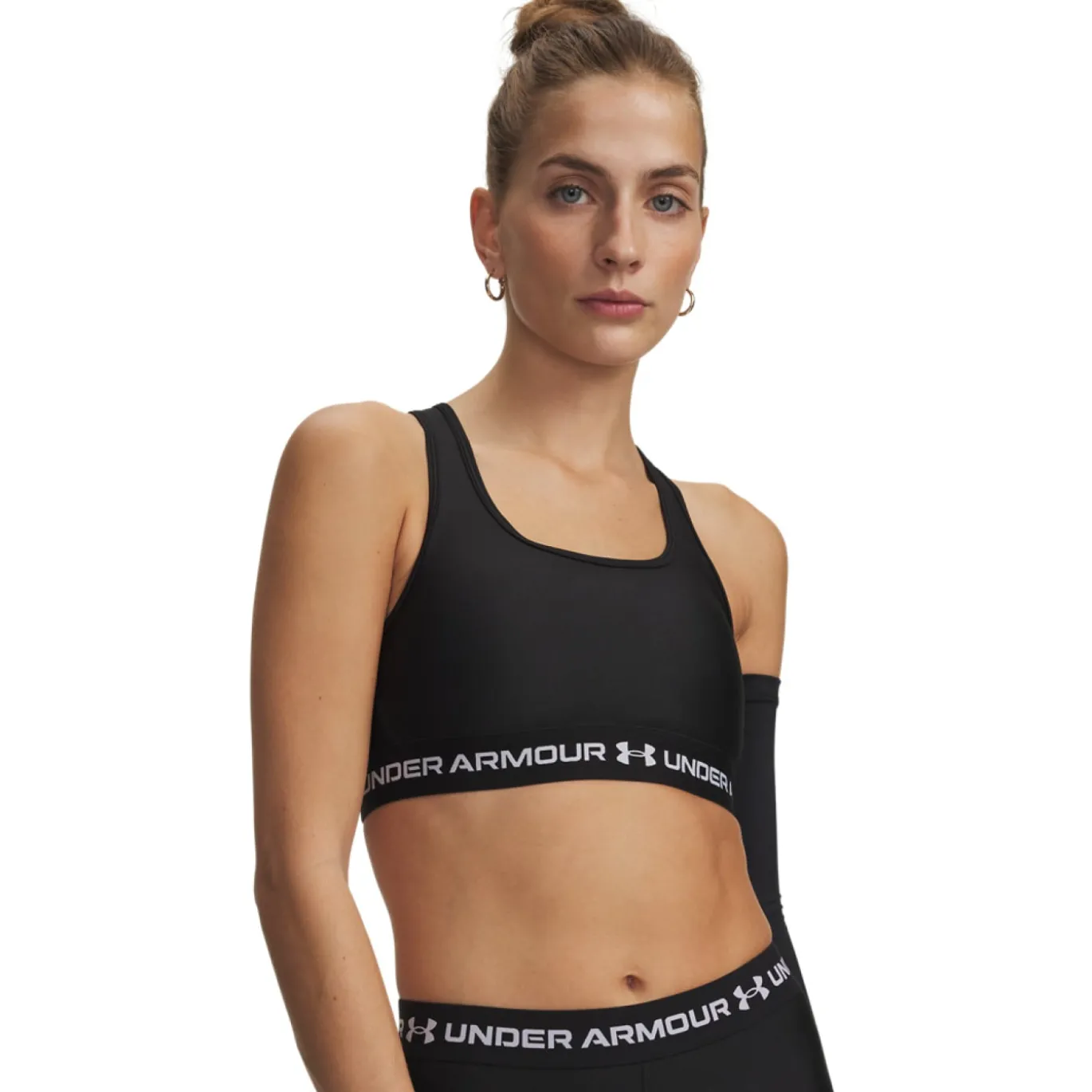 Under Armour Crossback Sportbeha Dames Zwart Wit