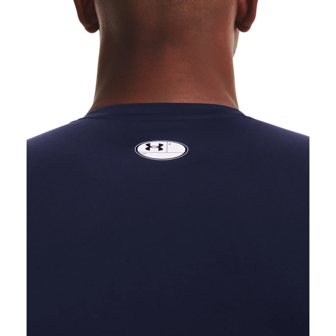 Under Armour HeatGear Ondershirt Donkerblauw Wit