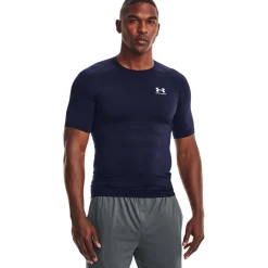 Under Armour HeatGear Ondershirt Donkerblauw Wit