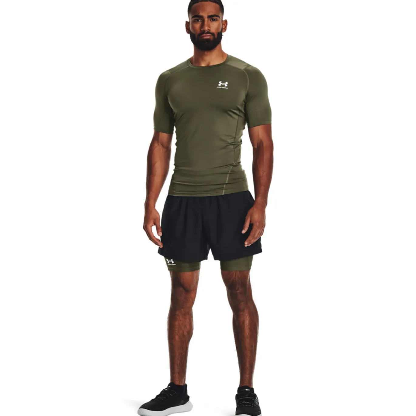 Under Armour HeatGear Slidingbroekje Olijfgroen Wit
