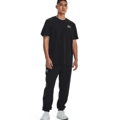 Under Armour Heavyweight T-Shirt Logo Zwart Wit