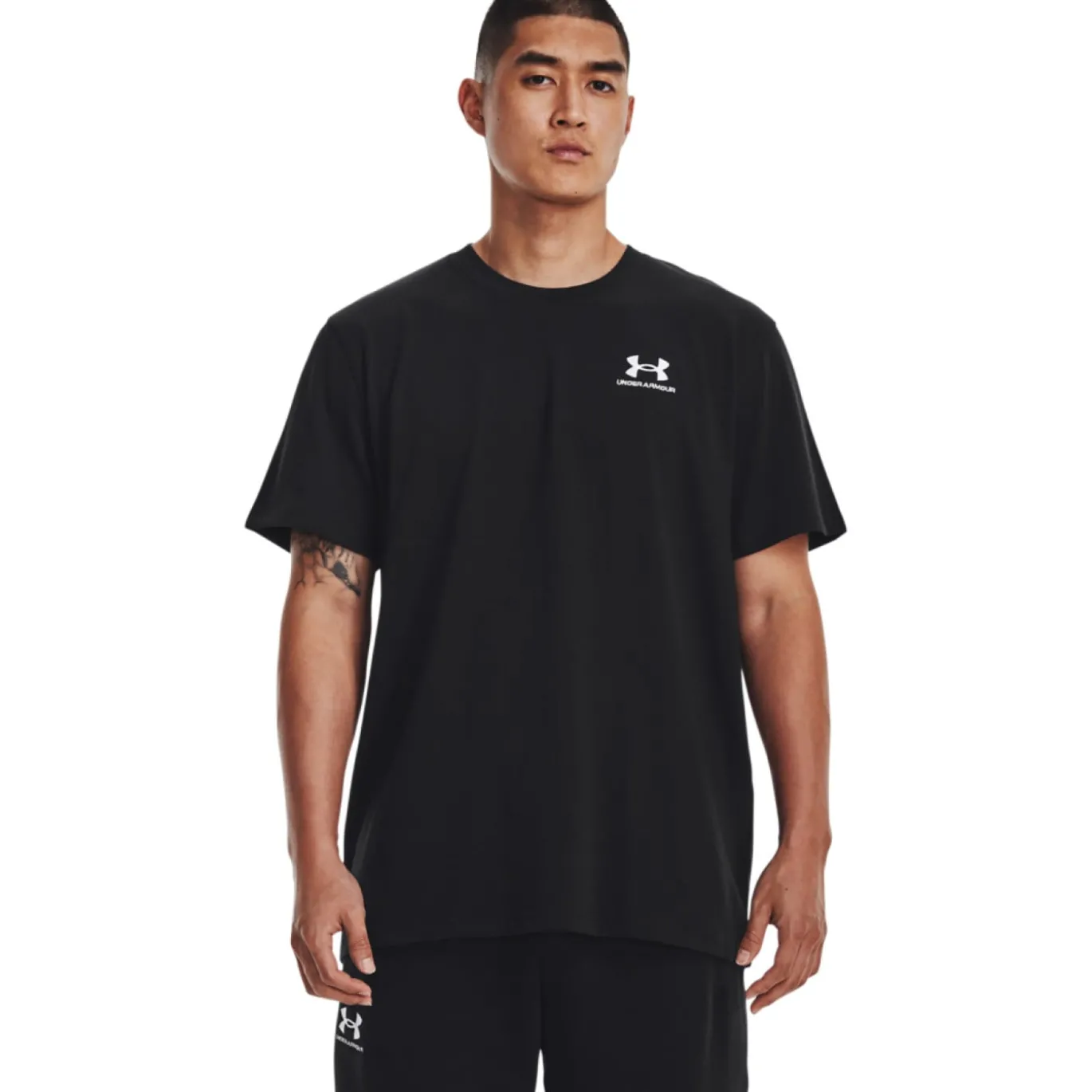 Under Armour Heavyweight T-Shirt Logo Zwart Wit