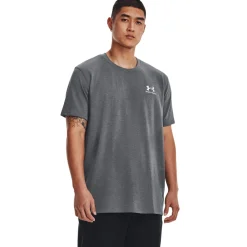 Under Armour Heavyweight T-Shirt Logo Grijs Wit