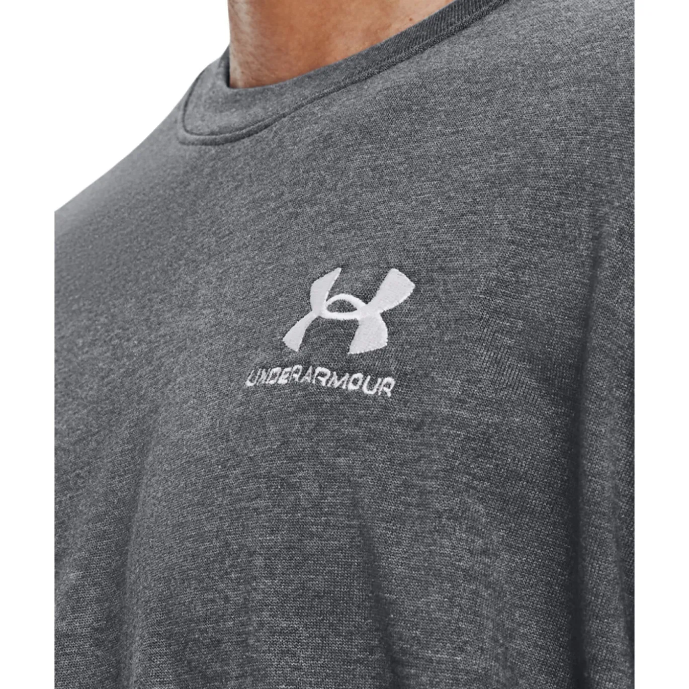 Under Armour Heavyweight T-Shirt Logo Grijs Wit