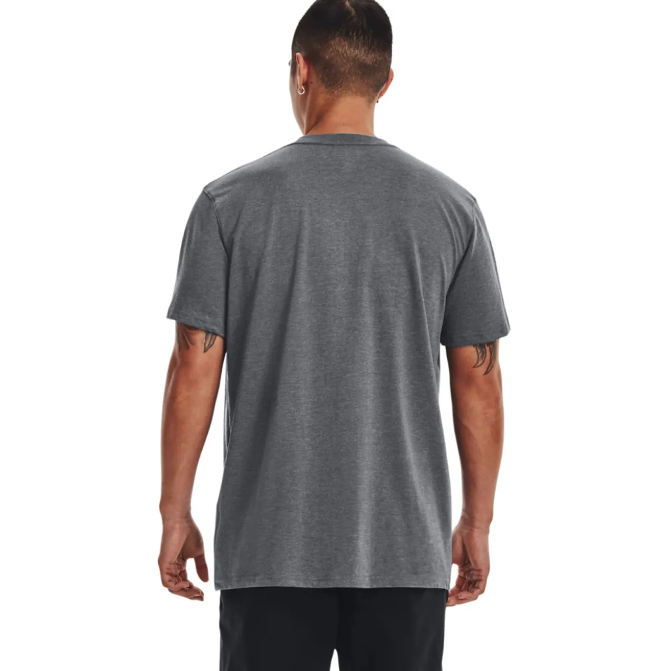 Under Armour Heavyweight T-Shirt Logo Grijs Wit