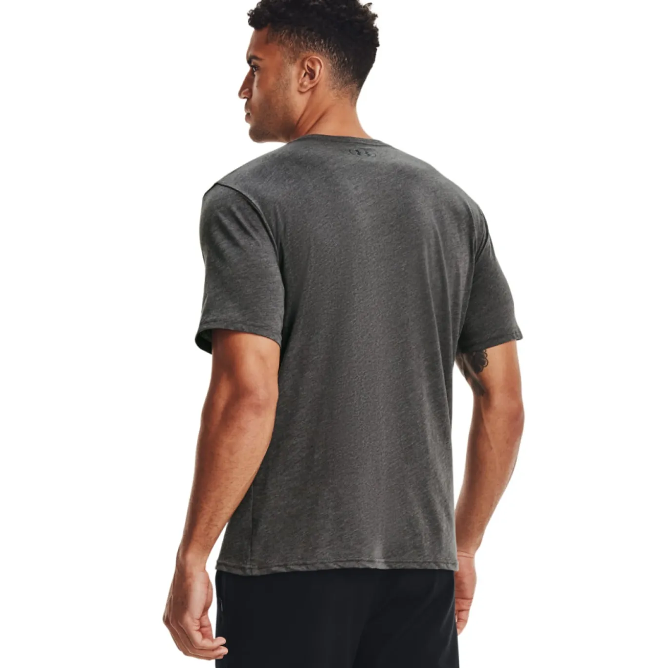 Under Armour Left Chest Logo T-Shirt Donkergrijs Zwart