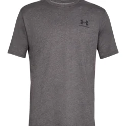 Under Armour Left Chest Logo T-Shirt Donkergrijs Zwart