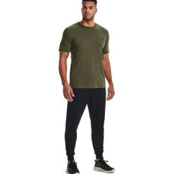 Under Armour Left Chest Logo T-Shirt Olijfgroen Zwart