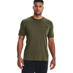 Under Armour Left Chest Logo T-Shirt Olijfgroen Zwart