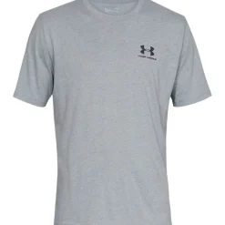 Under Armour Left Chest Logo T-Shirt Grijs Zwart