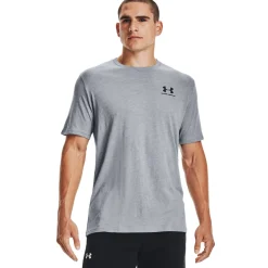 Under Armour Left Chest Logo T-Shirt Grijs Zwart