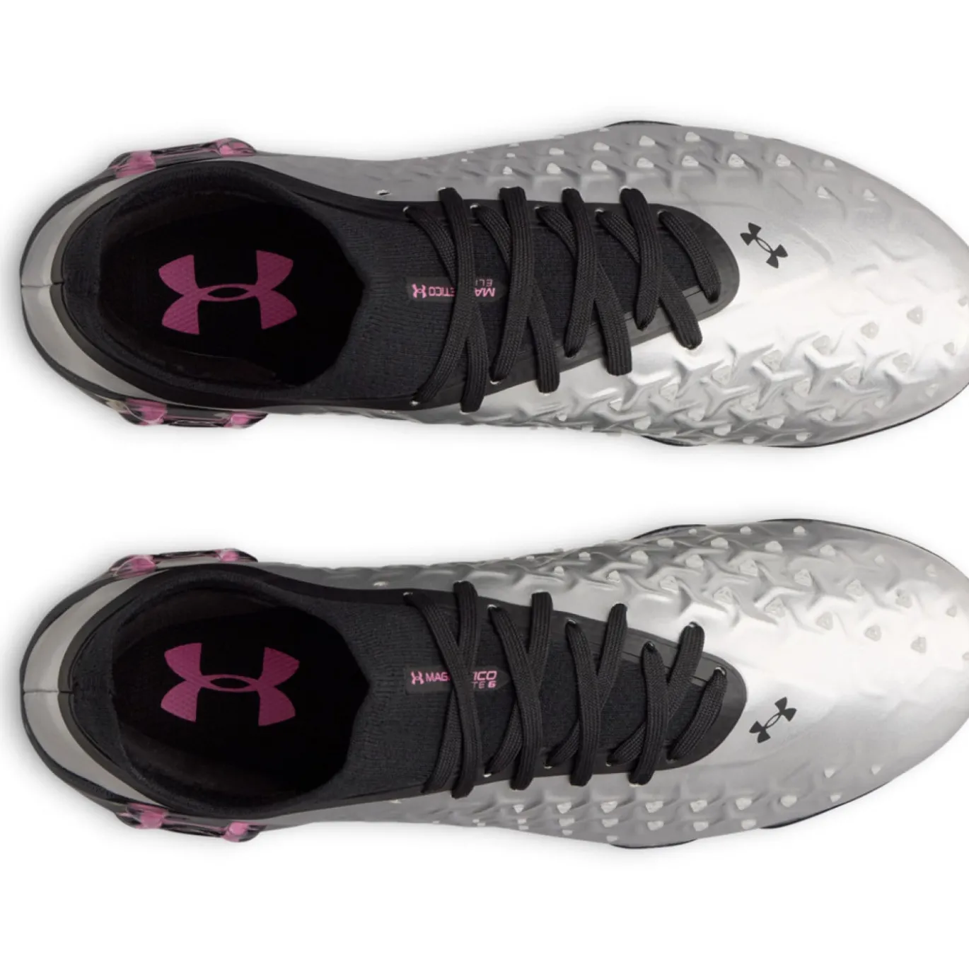 Under Armour Magnetico Elite 6 RCS Gras Voetbalschoenen (FG) Zwart Metallic Silver Felroze