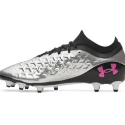 Under Armour Magnetico Pro 6 Gras Voetbalschoenen (FG) Zwart Metallic Silver Felroze