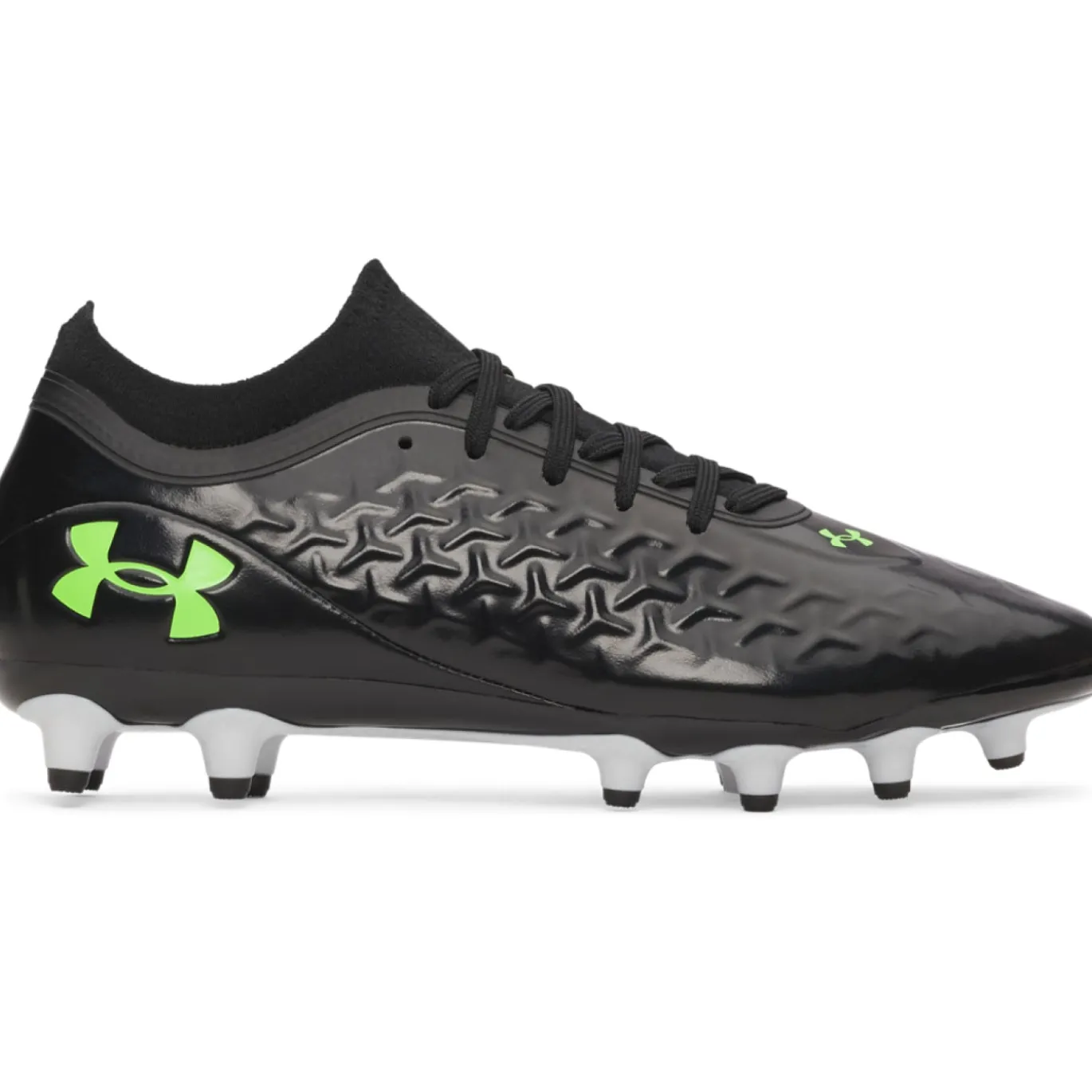 Under Armour Magnetico Pro 6 Gras Voetbalschoenen (FG) Zwart Metallic Black Neongroen