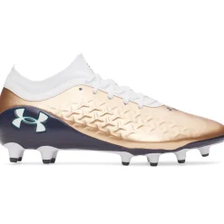 Under Armour Magnetico Pro 6 Gras Voetbalschoenen (FG) Wit Bruin Donkergrijs