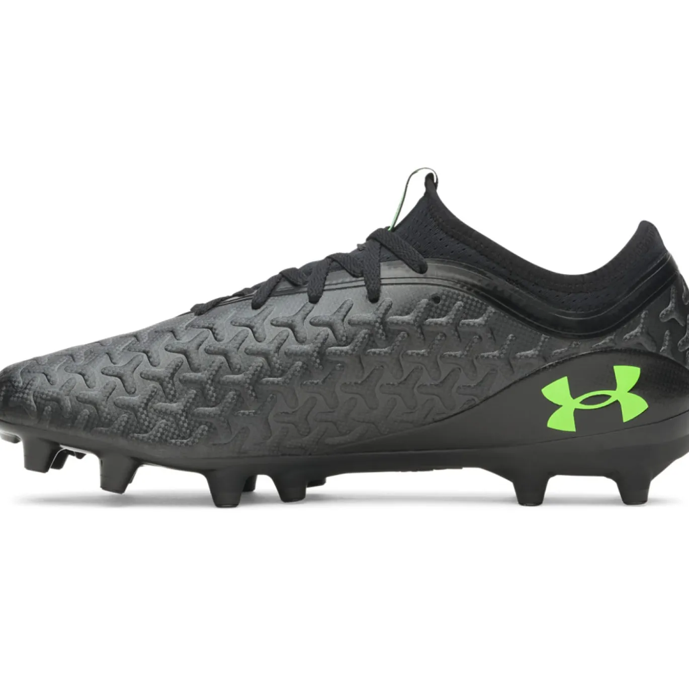 Under Armour Magnetico Select 6 Gras Voetbalschoenen (FG) Zwart Metallic Black Neongroen