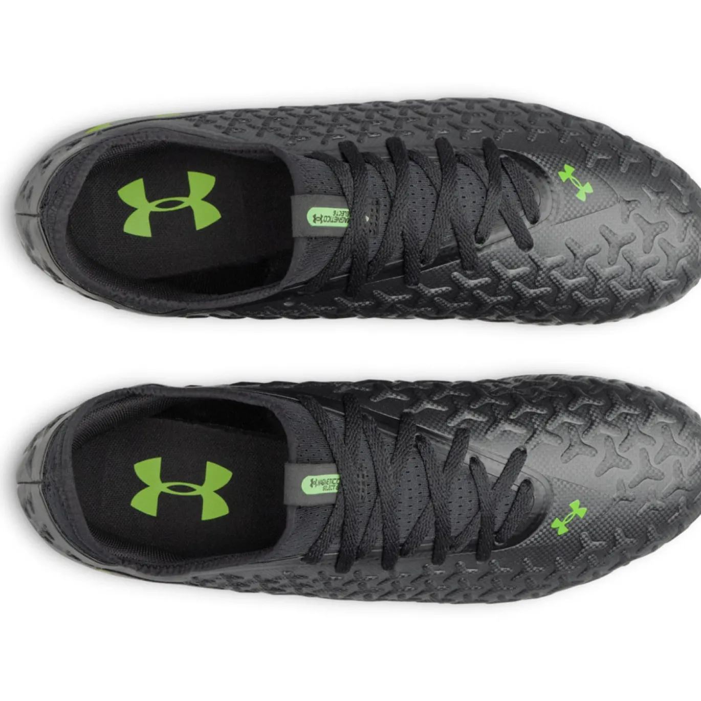 Under Armour Magnetico Select 6 Gras Voetbalschoenen (FG) Zwart Metallic Black Neongroen