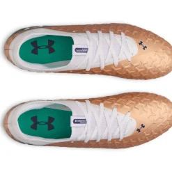 Under Armour Magnetico Select 6 Gras Voetbalschoenen (FG) Wit Bruin Donkergrijs