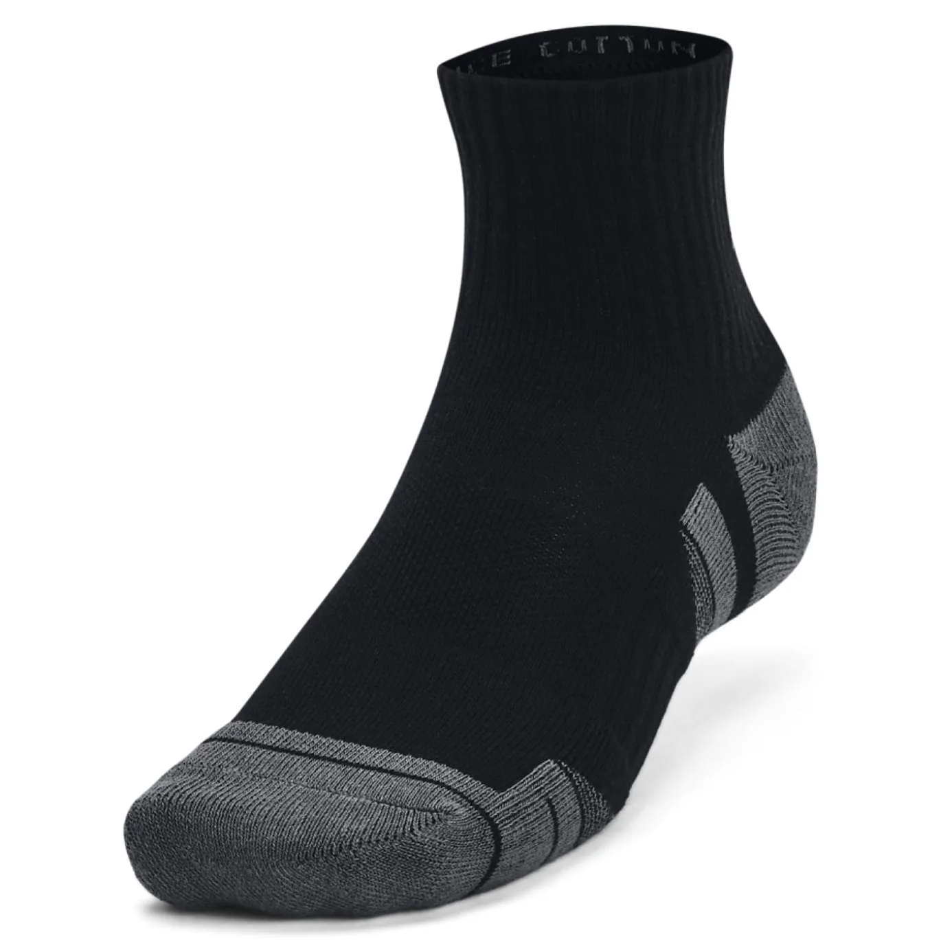 Under Armour Performance Cotton Quarter Sportsokken 3-Pack Zwart Grijs