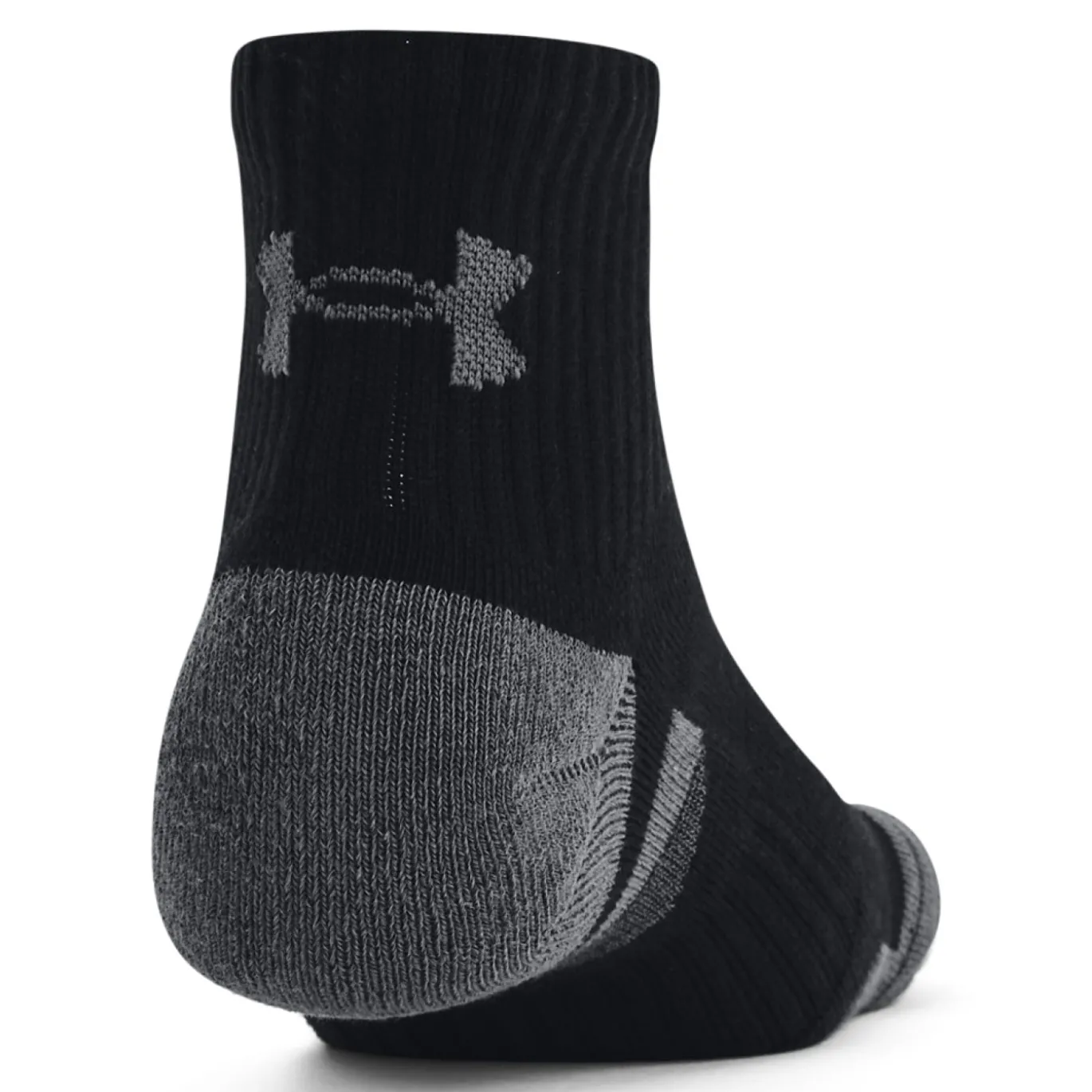 Under Armour Performance Cotton Quarter Sportsokken 3-Pack Zwart Grijs