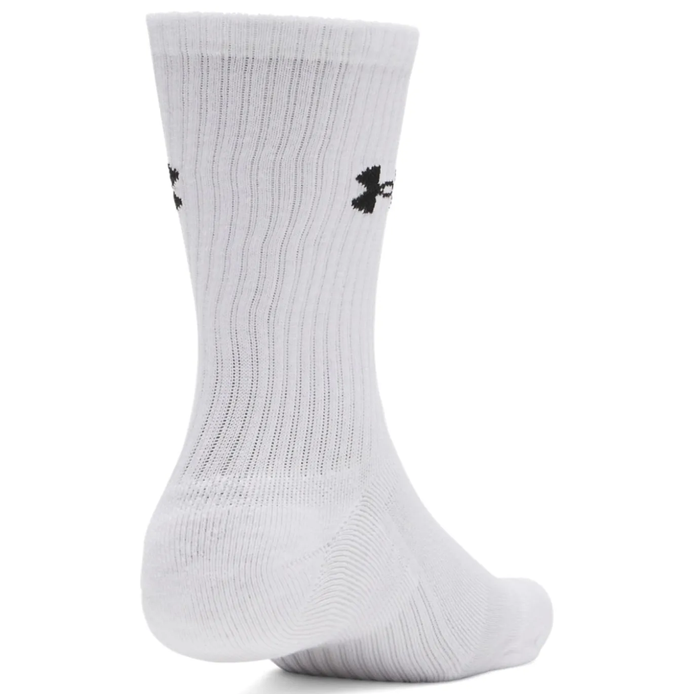 Under Armour Performance Cotton Crew Sokken 3-Pack Wit Zwart