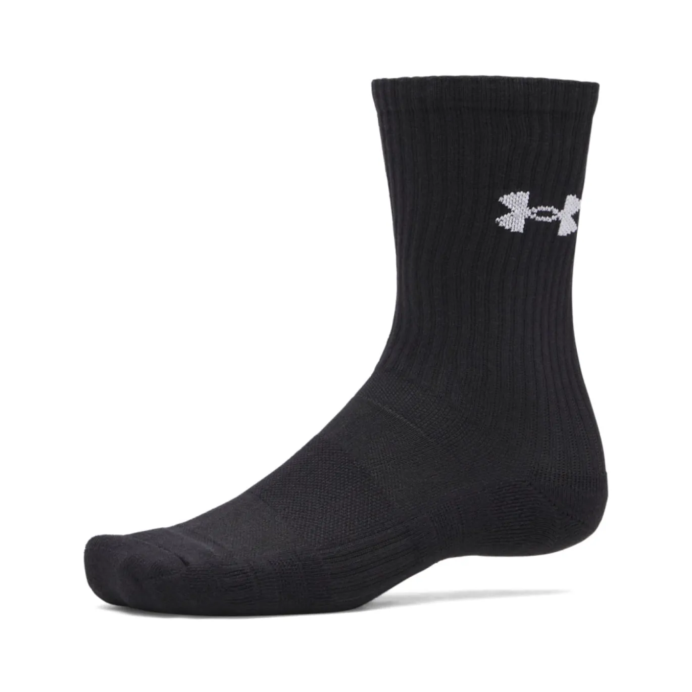 Under Armour Performance Cotton Crew Sokken 3-Pack Zwart Wit