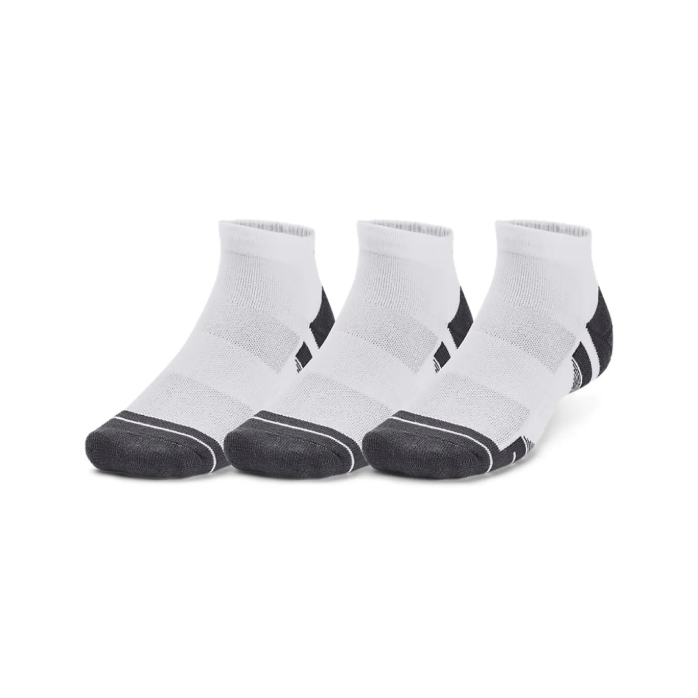 Under Armour Performance Tech Korte Sportsokken 3-Pack Wit Grijs